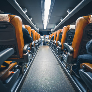 Milwaukee party bus interior with LED lighting