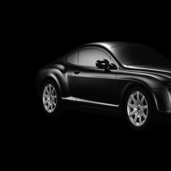 Black stretch limousine in a US city